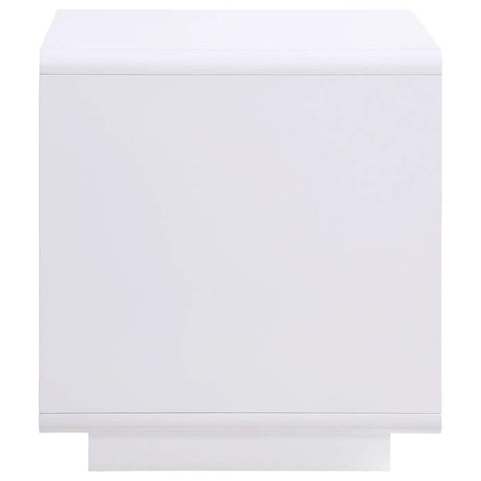 Paseo Square End Side Table White High Gloss - Walo Furniture