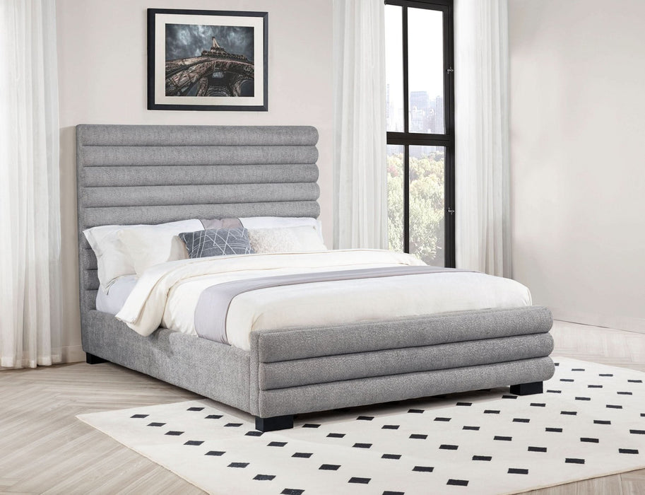 Patricia 58 - inch Boucle Upholstered California King Bed Grey - Walo Furniture