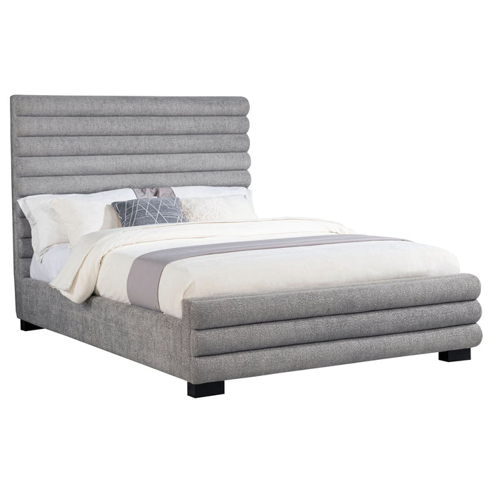 Patricia 58 - inch Boucle Upholstered Eastern King Bed Grey - Walo Furniture