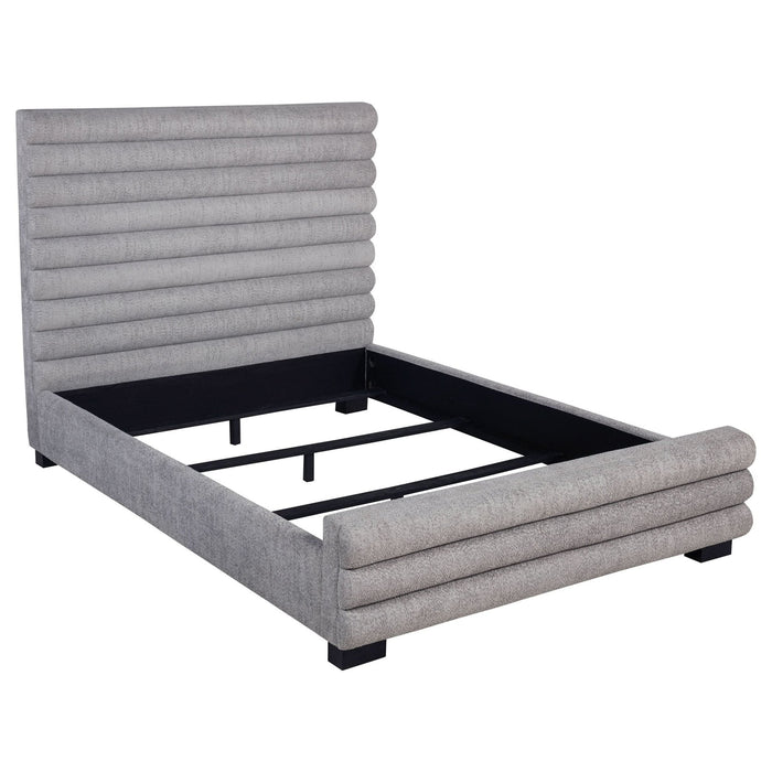 Patricia 58 - inch Boucle Upholstered Queen Bed Grey - Walo Furniture