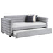 Patricia Boucle Upholstered Twin Day Bed with Trundle Grey - Walo Furniture