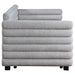 Patricia Boucle Upholstered Twin Day Bed with Trundle Grey - Walo Furniture