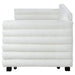 Patricia Boucle Upholstered Twin Day Bed with Trundle White - Walo Furniture