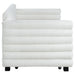 Patricia Boucle Upholstered Twin Day Bed with Trundle White - Walo Furniture