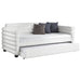 Patricia Boucle Upholstered Twin Day Bed with Trundle White - Walo Furniture