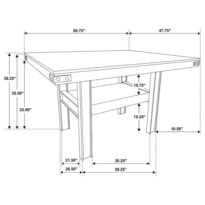 Patterson 60 - inch Counter Height Dining Table Mango Oak - Walo Furniture