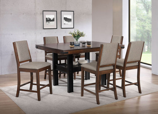 Patterson 7 - piece Counter Height Dining Set Mango Oak - Walo Furniture