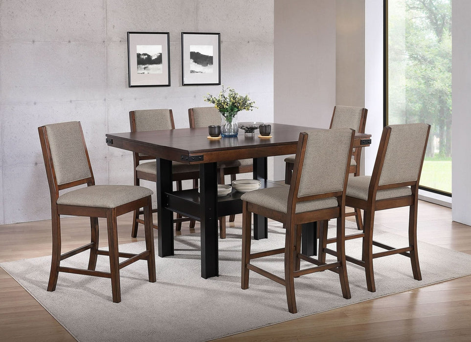 Patterson 7 - piece Counter Height Dining Set Mango Oak - Walo Furniture