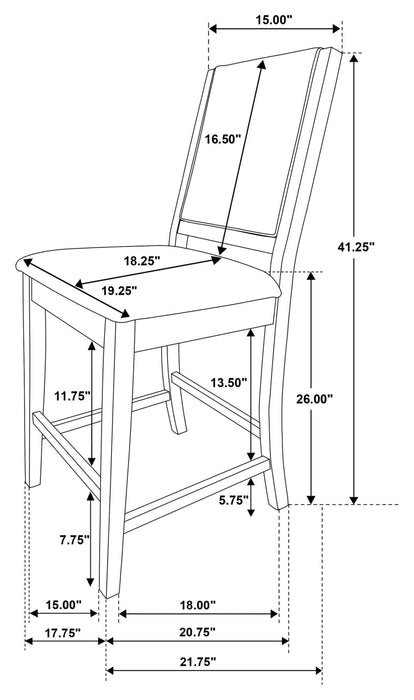 Patterson 7 - piece Counter Height Dining Set Mango Oak - Walo Furniture