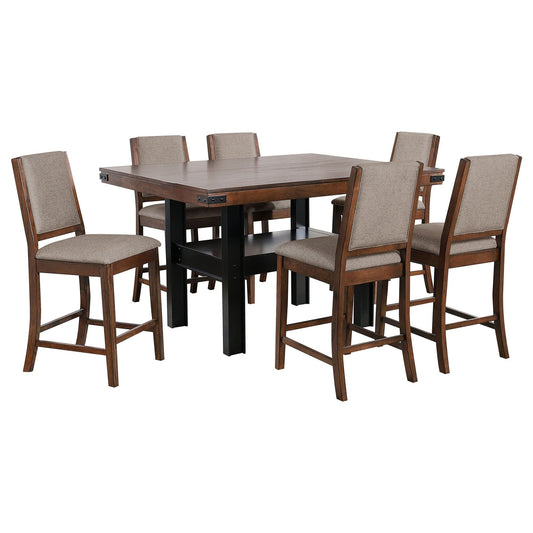 Patterson 7 - piece Counter Height Dining Set Mango Oak - Walo Furniture