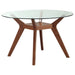 Paxton 5 - piece Round Glass Top Dining Table Set Nutmeg - Walo Furniture