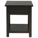 Payne 1 - drawer Wood End Table with Shelf Distressed Java - Walo Furniture