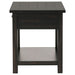 Payne 1 - drawer Wood End Table with Shelf Distressed Java - Walo Furniture