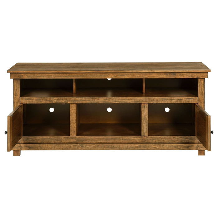 Payne 60 - inch TV Stand Media Console Distressed Brown - Walo Furniture