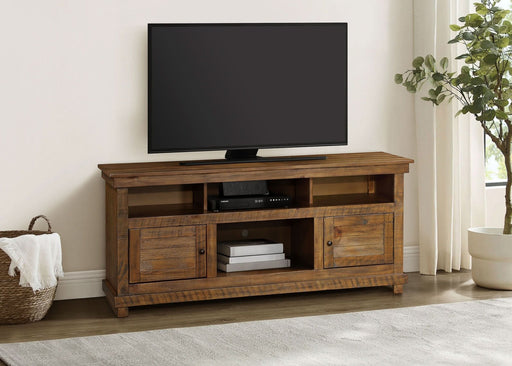 Payne 60 - inch TV Stand Media Console Distressed Brown - Walo Furniture