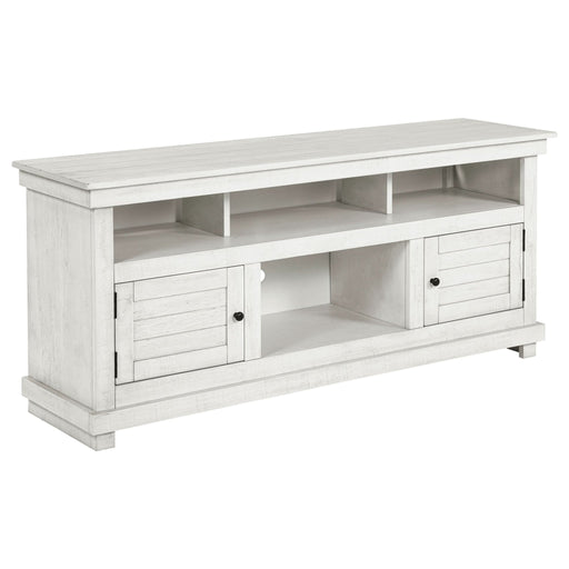 Payne 60 - inch TV Stand Media Console Distressed White - Walo Furniture