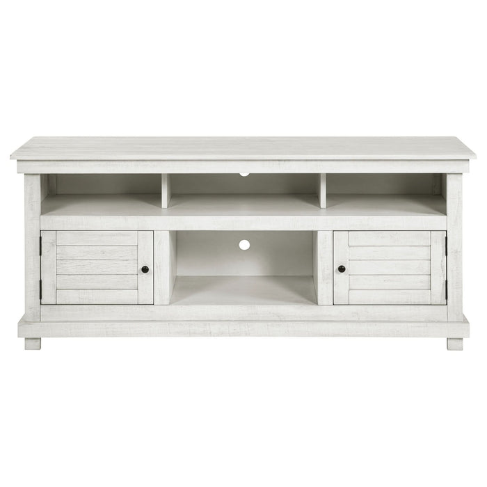 Payne 60 - inch TV Stand Media Console Distressed White - Walo Furniture