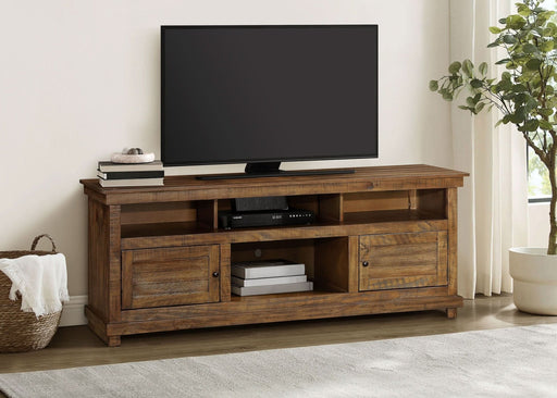 Payne 70 - inch TV Stand Media Console Distressed Brown - Walo Furniture