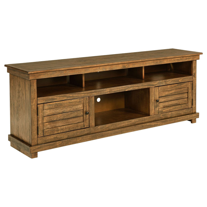 Payne 70 - inch TV Stand Media Console Distressed Brown - Walo Furniture