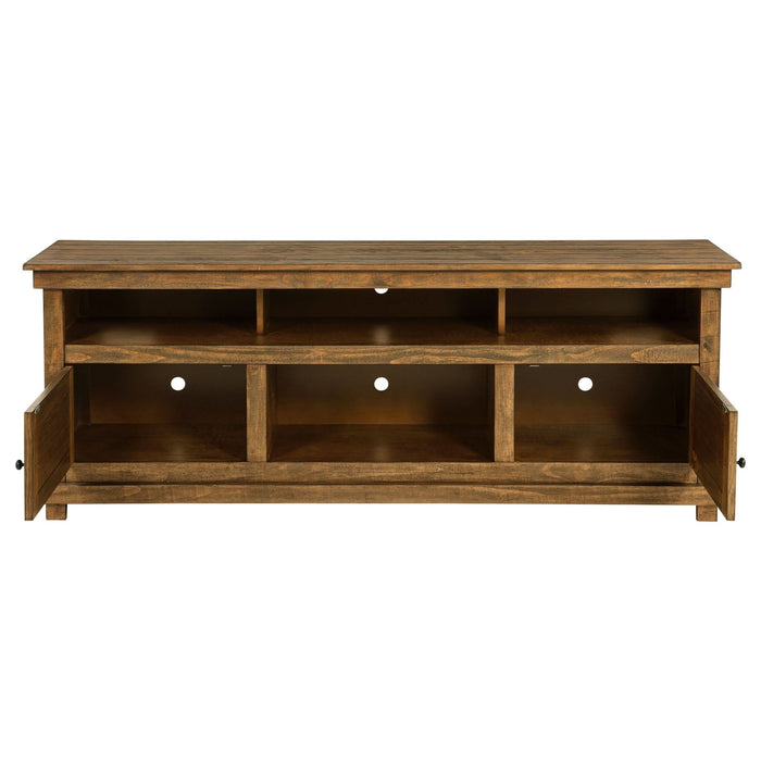 Payne 70 - inch TV Stand Media Console Distressed Brown - Walo Furniture