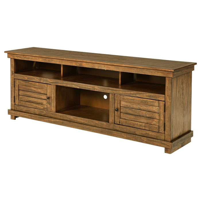 Payne 70 - inch TV Stand Media Console Distressed Brown - Walo Furniture