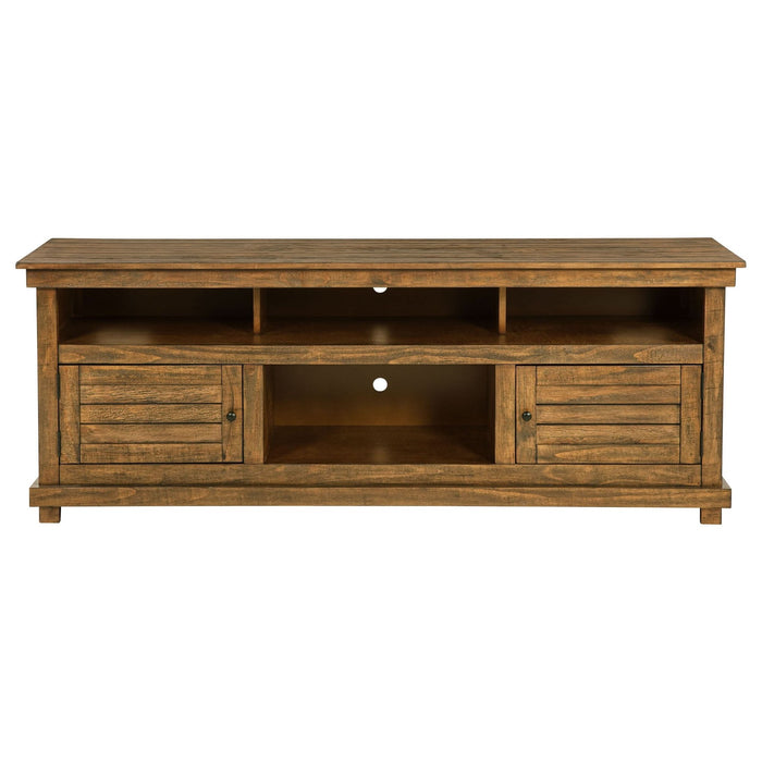 Payne 70 - inch TV Stand Media Console Distressed Brown - Walo Furniture