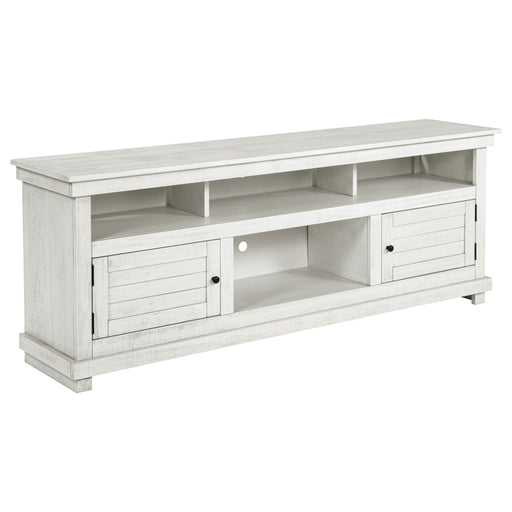 Payne 70 - inch TV Stand Media Console Distressed White - Walo Furniture