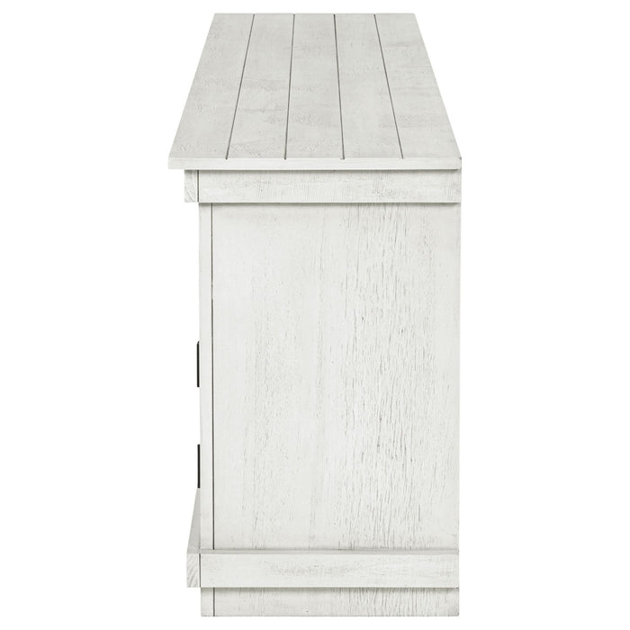 Payne 70 - inch TV Stand Media Console Distressed White - Walo Furniture