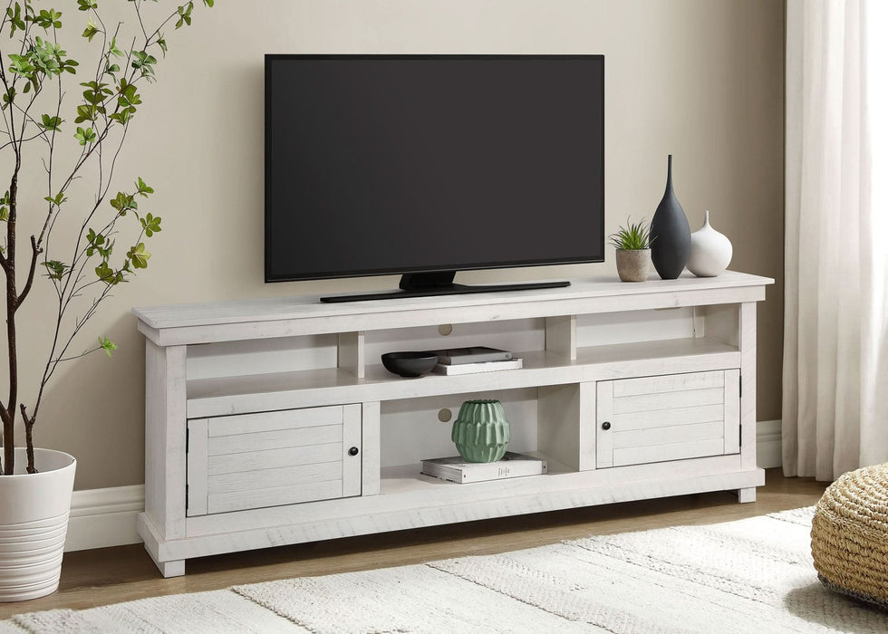 Payne 70 - inch TV Stand Media Console Distressed White - Walo Furniture