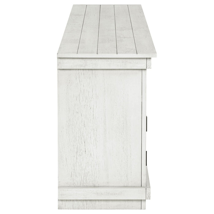 Payne 70 - inch TV Stand Media Console Distressed White - Walo Furniture