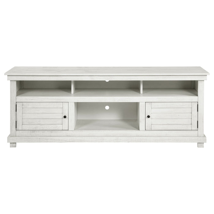 Payne 70 - inch TV Stand Media Console Distressed White - Walo Furniture