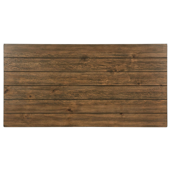 Payne Wood Coffee Table with Shelf Distressed Brown - Walo Furniture