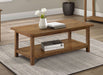 Payne Wood Coffee Table with Shelf Distressed Brown - Walo Furniture