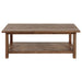 Payne Wood Coffee Table with Shelf Distressed Brown - Walo Furniture