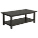 Payne Wood Coffee Table with Shelf Distressed Java - Walo Furniture