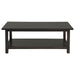 Payne Wood Coffee Table with Shelf Distressed Java - Walo Furniture