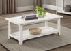 Payne Wood Coffee Table with Shelf Distressed White - Walo Furniture