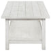 Payne Wood Coffee Table with Shelf Distressed White - Walo Furniture