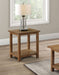 Payne Wood End Table with Shelf Distressed Brown - Walo Furniture