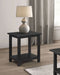 Payne Wood End Table with Shelf Distressed Java - Walo Furniture