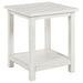 Payne Wood End Table with Shelf Distressed White - Walo Furniture