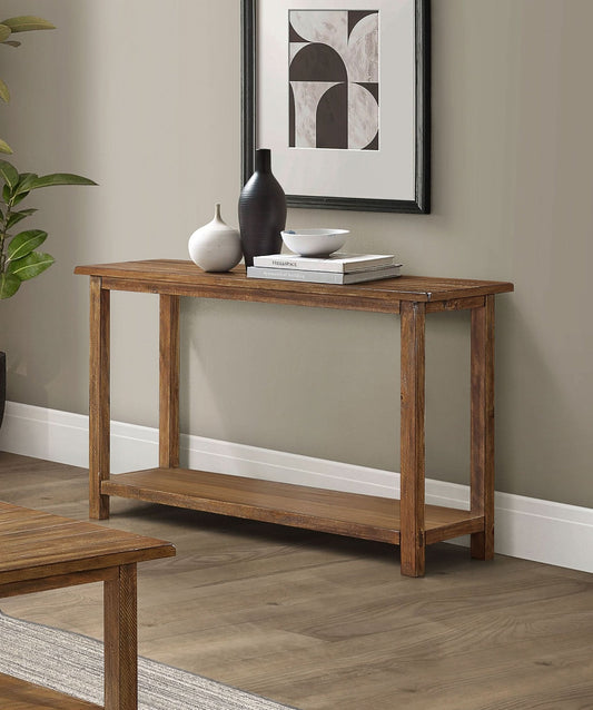 Payne Wood Entryway Sofa Console Table Distressed Brown - Walo Furniture