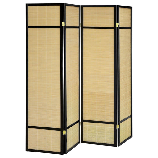 Pearce 4 - panel Bamboo Room Divider Folding Screen Natural - Walo Furniture