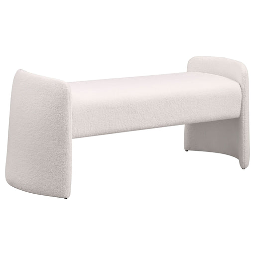 Peoria Velvet Upholstered Accent Bench Ivory - Walo Furniture