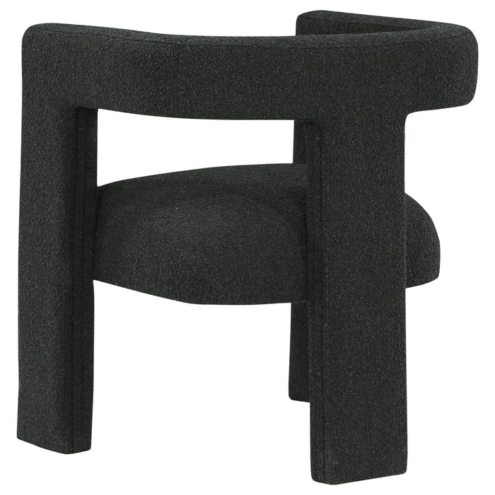 Petra Boucle Upholstered Accent Side Chair Black - Walo Furniture