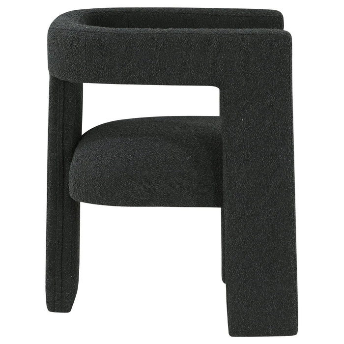 Petra Boucle Upholstered Accent Side Chair Black - Walo Furniture