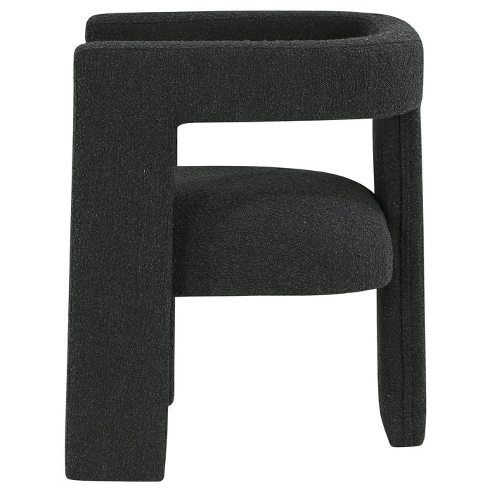 Petra Boucle Upholstered Accent Side Chair Black - Walo Furniture