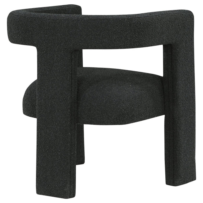 Petra Boucle Upholstered Accent Side Chair Black - Walo Furniture