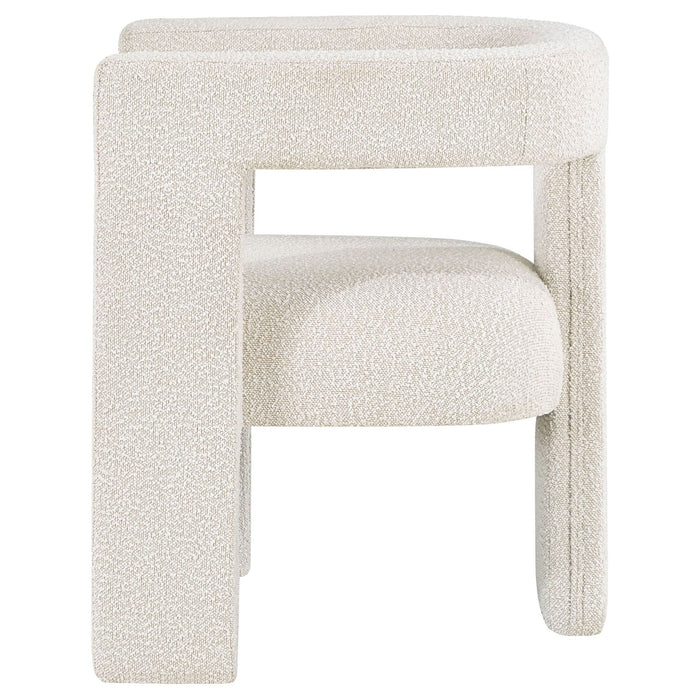 Petra Boucle Upholstered Accent Side Chair White - Walo Furniture