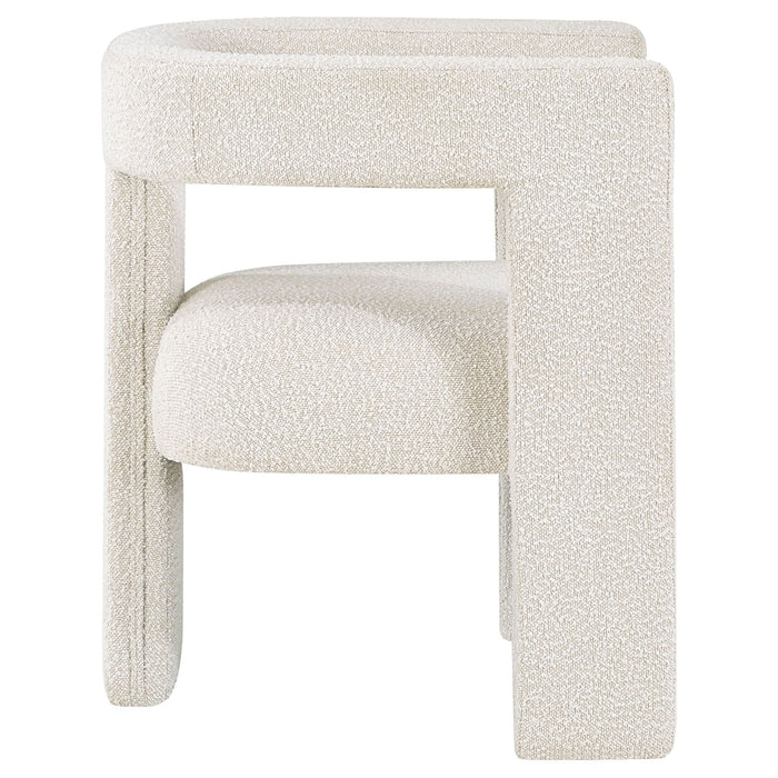 Petra Boucle Upholstered Accent Side Chair White - Walo Furniture